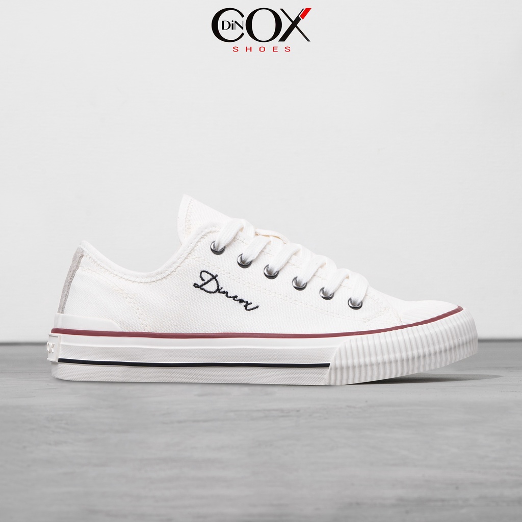 [Mã BMLTA35 giảm đến 35K đơn 99K] Giày Sneaker Vải Unisex DINCOX D21 Phong Cách Ấn Tượng White