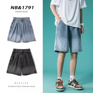 Quần Short Jeans Ống Rộng Màu Loang Năng Động, Quần Bò Lửng Thời Trang Unisex, Đùi Ngắn Style Hàn Quốc