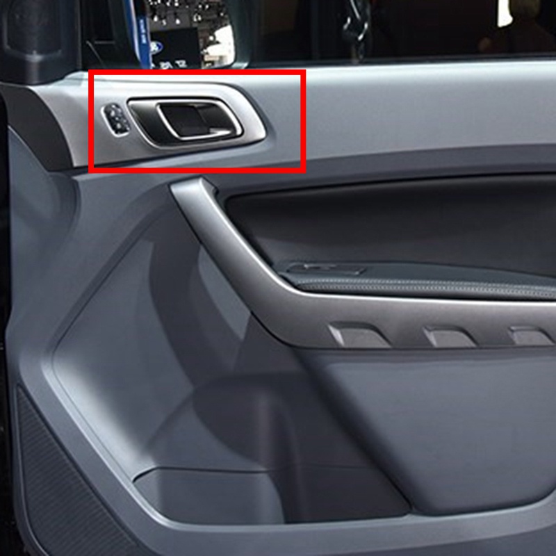 Tay Nắm Cửa Bên Trong Màu Xám Bạc Cho Ford Ranger 2012-2021 Everest 2015-2021 Mazda BT50 2012-2019