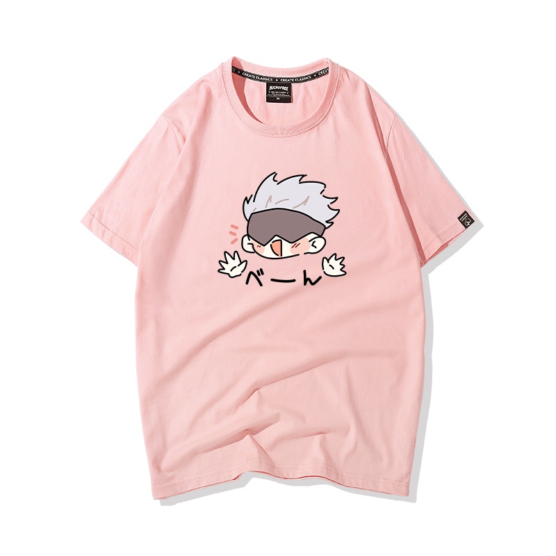 Áo Thun Nữ Tay Lỡ HappyFamily  Form Rộng In Hình Gojo Satoru Đáng Yêu Cotton 100 Cao Cấp