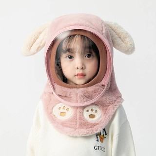 Mũ Lông Cừu Trùm Đầu Có Kính Chắn Gió, Chống Bụi Cho Bé từ 2-10 Tuổi