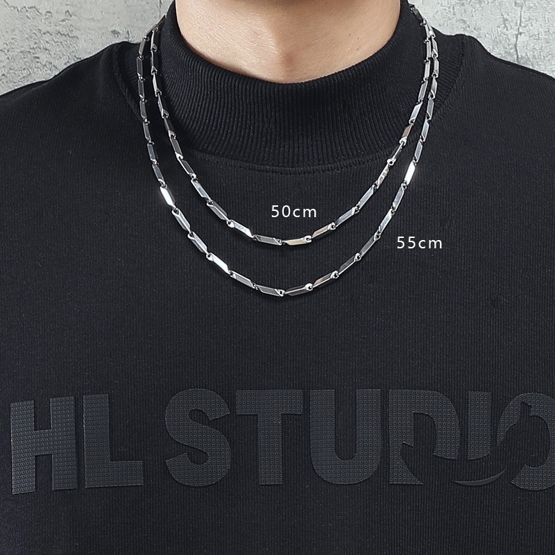 Dây chuyền unisex inox xích trơn nối đoạn độ dày 2mm 3mm không gỉ C07