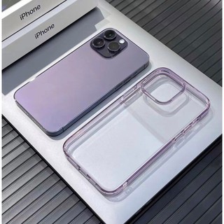 Ốp lưng Likgus Crystal lưng trong viền tím cho điện thoại ip 14 14 plus 14 pro 14 promax