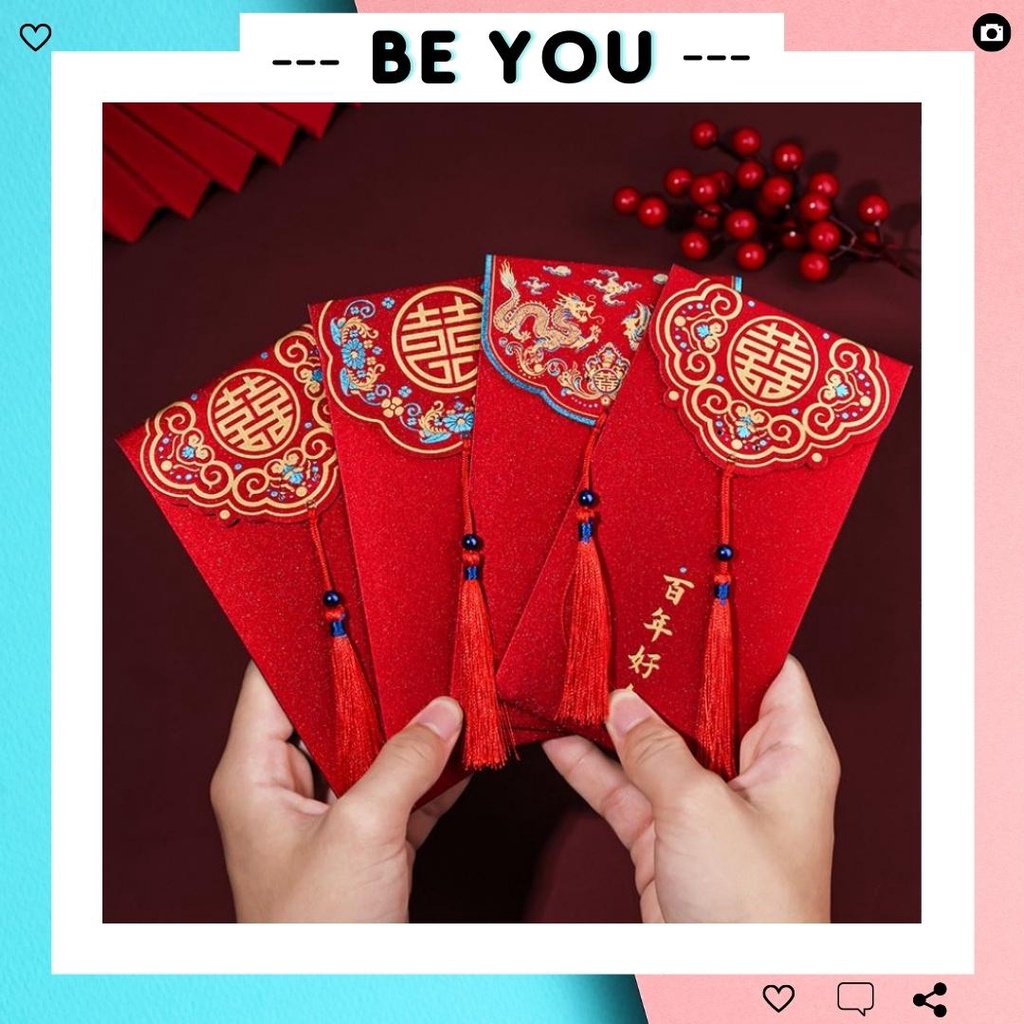 (Combo 20) Bao Lì Xì Đỏ Mừng Năm Mới Phong Cách Sang Trọng, Phù Hợp Cho Ngày Cưới /Quà Tặng - BEYOU