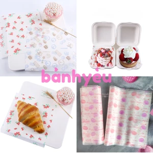 50 tờ Giấy lót hộp bánh bã mía, gói bánh size 18*18 cm có cáng PE (BBTC)