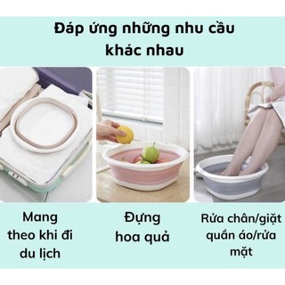 Thau Gấp Gọn, Chậu Xếp Gọn Silicon Mang Đi Du Lịch Thau Rửa Mặt, Rau Củ Tiện Lợi Đa Năng 88331 Mienphivanchuyen199k