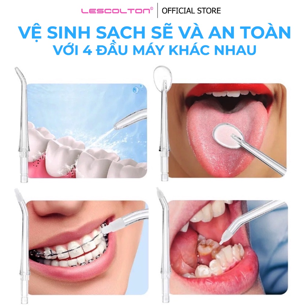 Ảnh Máy tăm nước cầm tay mini cao cấp Lescolton vệ sinh răng miệng, làm sạch sâu, loại bỏ các mảng bám kẽ răng 3