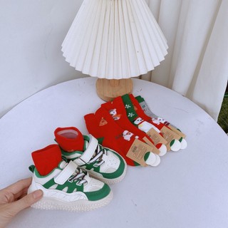 Combo 5 Đôi Tất Giáng Sinh Noel Chất Liệu Len Co Giãn Tốt Cho Bé Trai Bé Gái 2-12 Tuổi