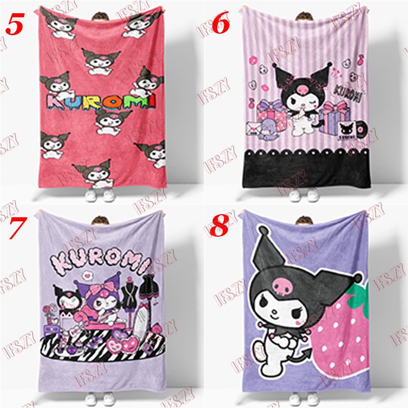 Chăn Bông Mềm Mại 4 Kích Thước In Nhân Vật Hoạt Hình kuromi Dễ Thương