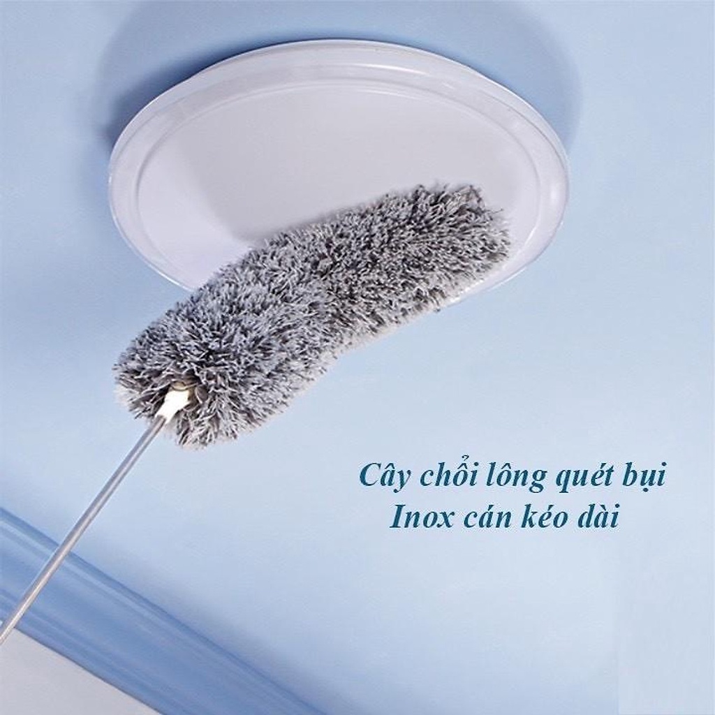 Ảnh Chổi Quét Trần Nhà, Chổi Phất Trần Có Cán Điều Chỉnh Độ Dài Tới 2,8m Quét Mạng Nhện, Lau Chùi Bụi Bẩn Trên Cao Amalife 4