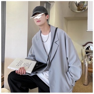 ÁO KHOÁC BlAZER NAM NỮ-ÁO KHOÁC VEST T-A-N THỜI TRANG UNISEX PHONG CÁCH HÀN QUỐC AV021 MÀU XANH VÀ XÁM