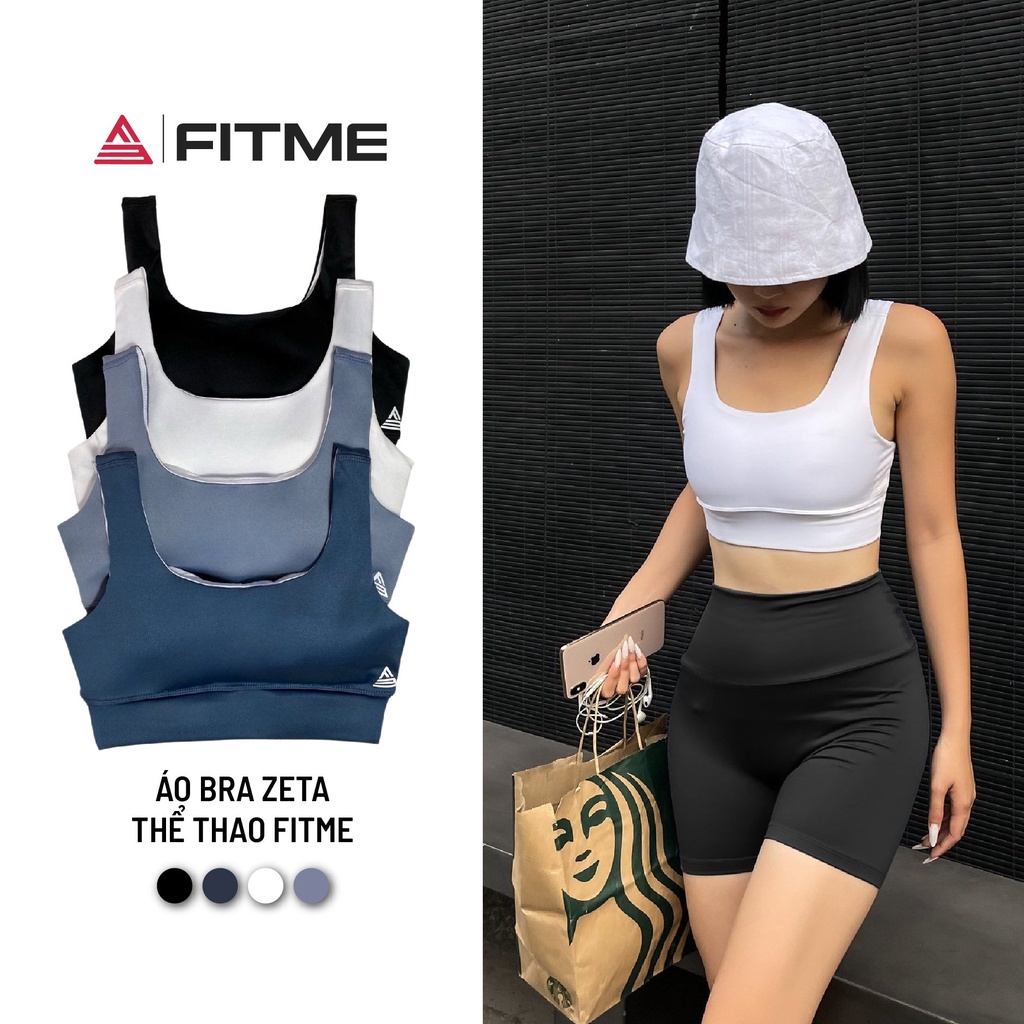 Áo bra tập gym thể thao nữ Fitme Zeta có mút nâng ngực và định hình, vải 2 lớp dày dặn thấm hút tốt BRZT