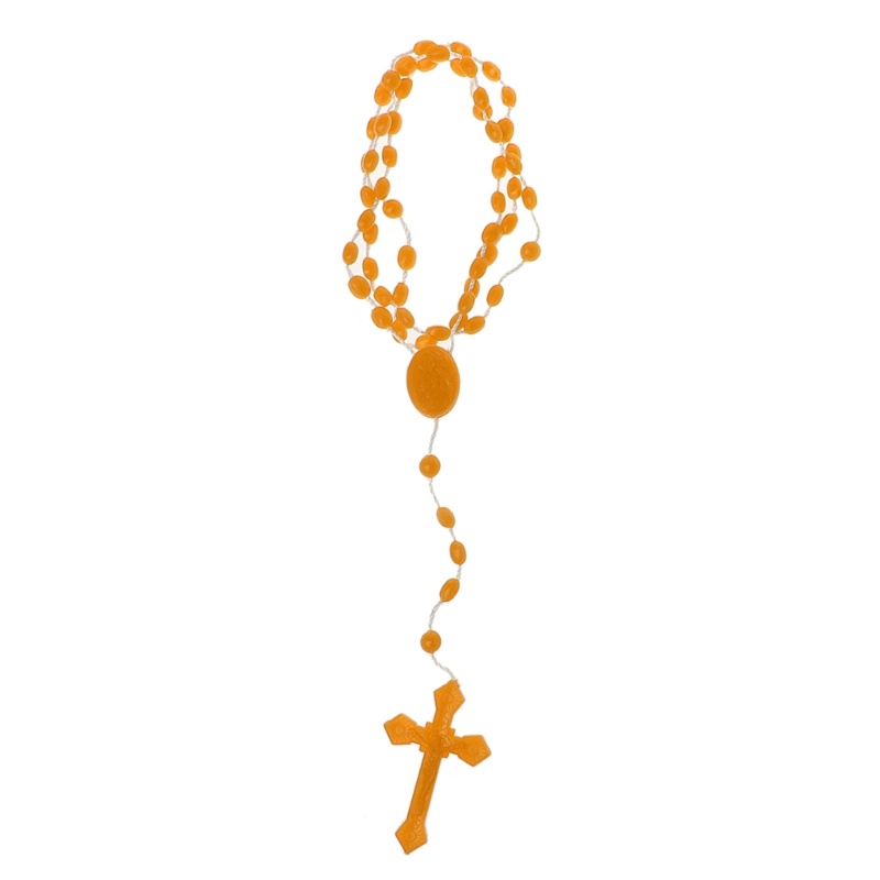 Plastic Rosary Beads Luminous Necklace Catholicism Prayer Religious Jewelry