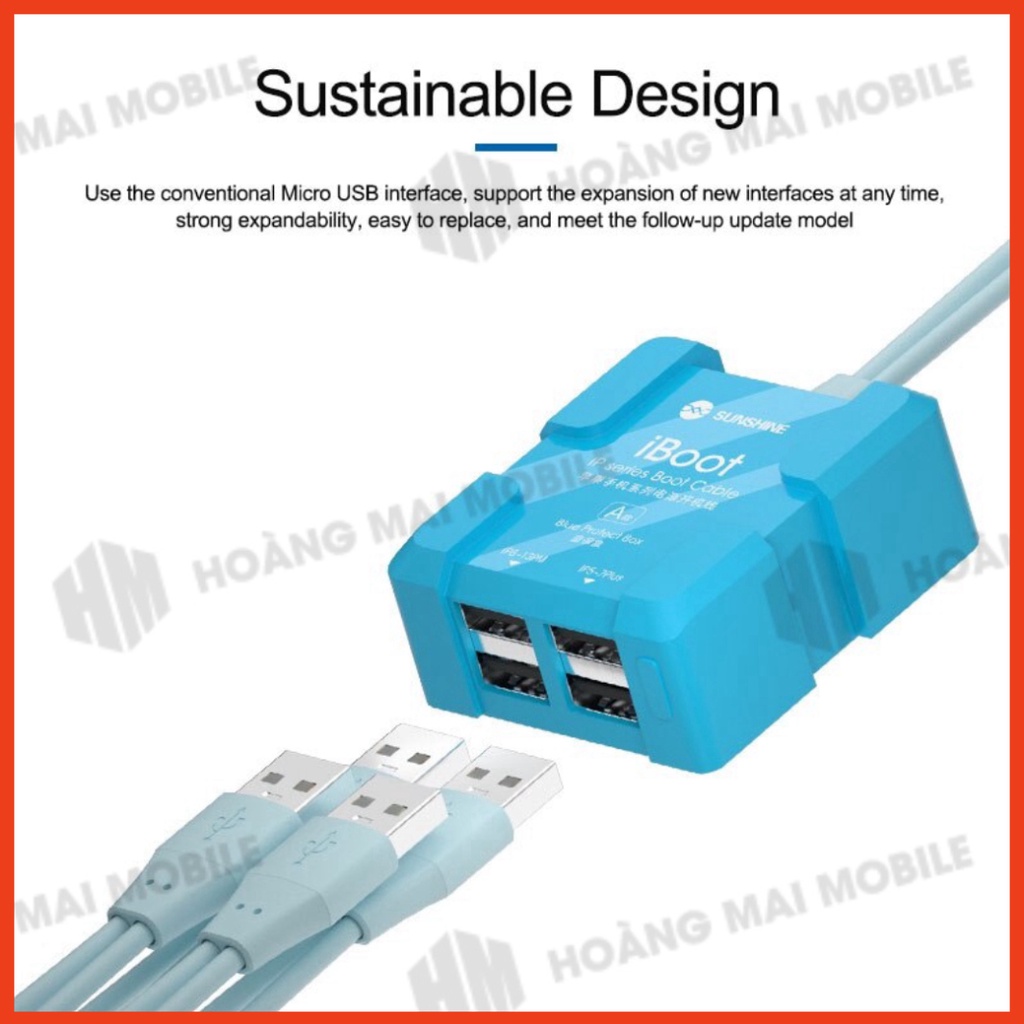 [DCSC] Dây cấp nguồn Sunshine iBoot (9 đầu lPhcne từ 6G đến 16PM)