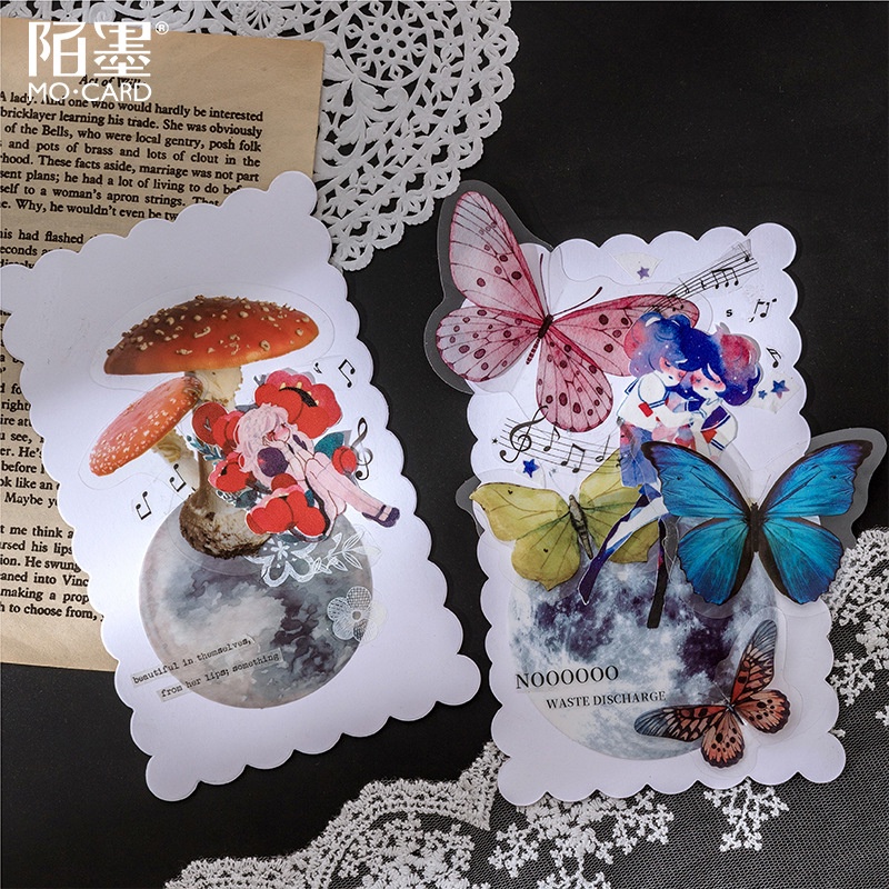 Sticker trong suốt cute chống nước trang trí đa năng set 20 nhãn dán HD216-K56