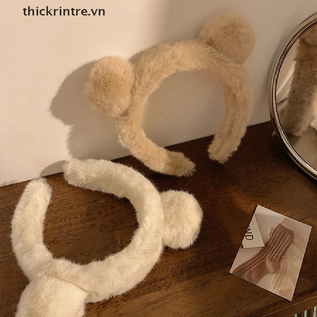 THI Bé Gái Dễ Thương Sang Trọng Tai Gấu Băng Đô Thu Đông Vòng Hoạt Hình Bé Gái Kid Băng Đô Quấn Tóc Mũ Đội Đầu Phụ Kiện Tóc VN