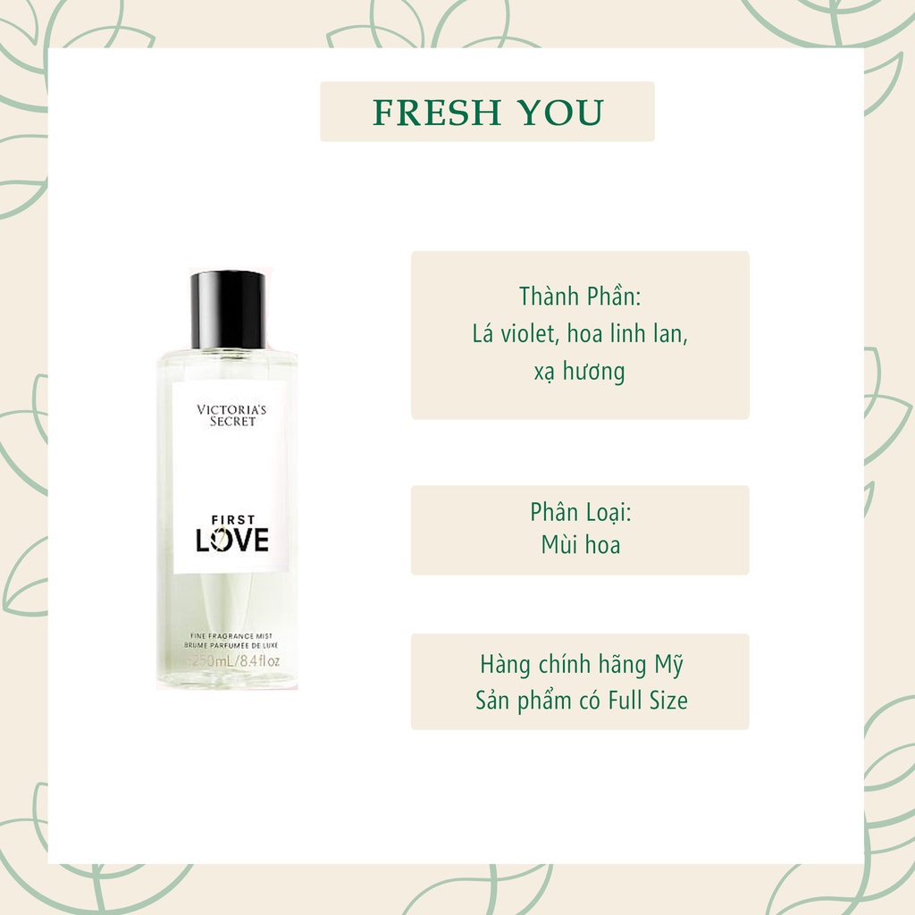 First Love Full Xịt thơm toàn thân body mist Victoria's Secret