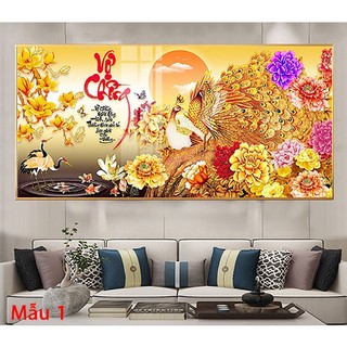 Tranh Treo Tường Chữ Thư Pháp - Tranh Treo Phòng Khách Laminate Tráng Gương