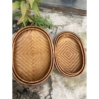 Bộ rá Ovan  vàng đựng trái cây củ quả , chụp hình sản phẩm decor
