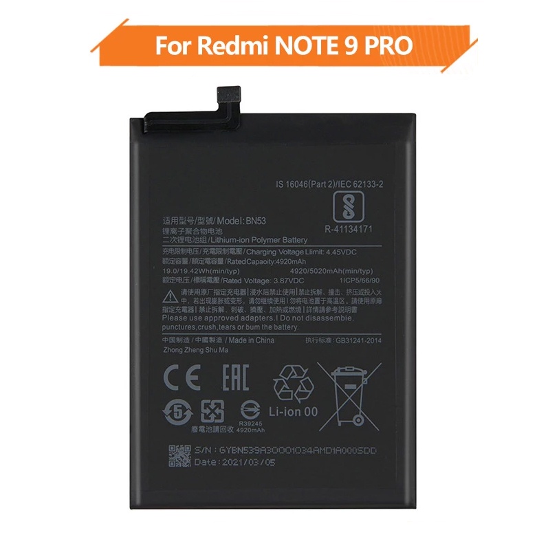 Batteria Originale Xiaomi BN53 Per Redmi Note 10 Pro – 5020 MAh