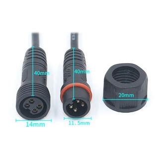 INENK 2 Bộ Thiết Bị Kết Nối Đế Dây Nguồn Đen M14 Màn Hình Pin Dây Kết Nối Chống Thấm Nước