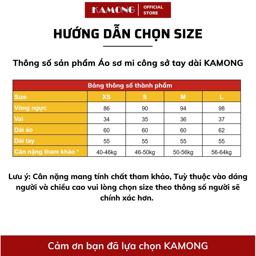 Ảnh Áo sơ mi nữ công sở tay dài KAMONG cao cấp dáng suông trơn basic A147 2