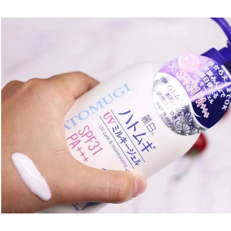 Sữa Dưỡng Thể Chống Nắng Dưỡng Trắng Da Hatomugi UV Care & Moisturizing The UV Milky Gel SPF 31/PA+++ 250ml