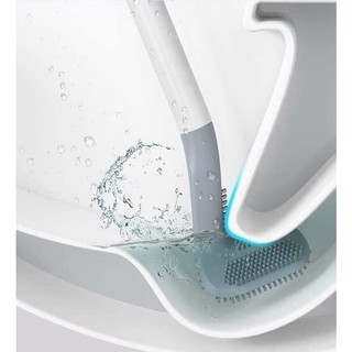 Chổi Cọ Toilet Silicon Đầu Nhỏ Cán Dài Cong Dễ Chà Sạch Mọi Ngóc Ngách Nhà Vệ Sinh Bồn Cầu Đồ Dùng Phòng Tắm 88327