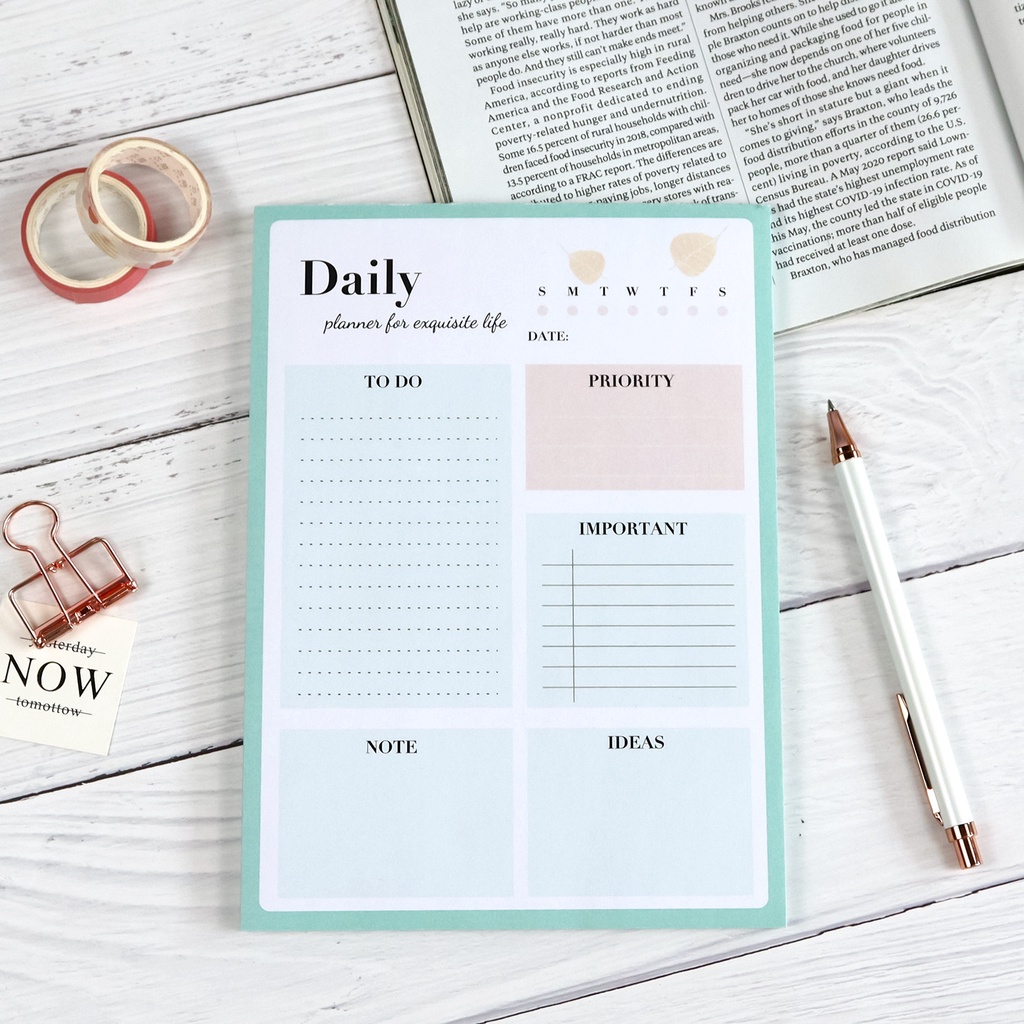 (Video) Tập giấy ghi chú/ note Daily Plan Morandi (giấy dày) | Shopee ...
