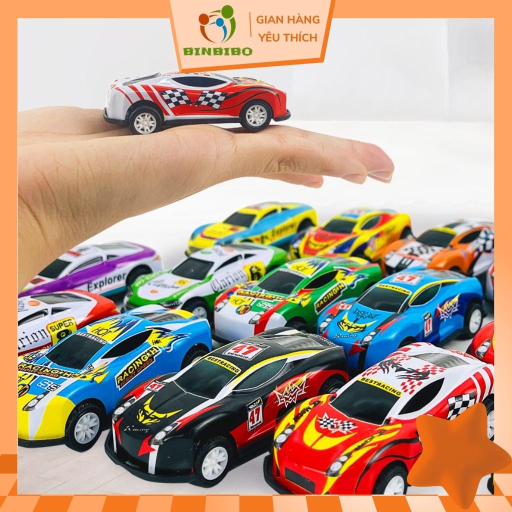 (Combo 10 xe) Ô tô đồ chơi mini vỏ hợp kim sắt chạy đà cót kéo lùi cực mạnh cho bé - Binbibo