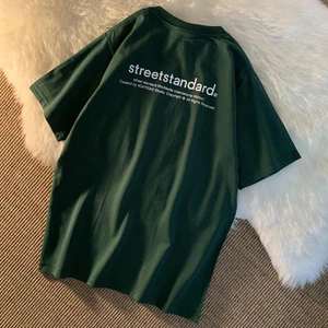 Áo Thun Tee Nam Tay Lỡ HappyFamily Màu Xanh Rêu Hot Trend In Góc Streetstandard Cotton 100 Cao Cấp