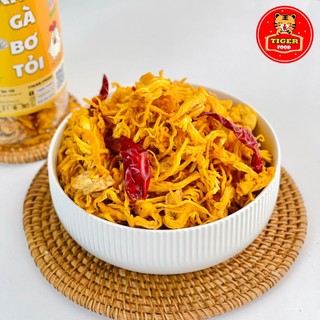 Khô Gà Bơ Tỏi Xé Cay 💖TIGER FOOD💖 Khô Gà Bơ Tỏi Đậm Vị Siêu Ngon Lon 300g - Đồ Ăn Vặt Sài Gòn