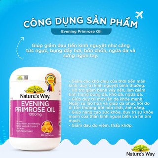 Viên Uống Tinh Dầu Hoa Anh Thảo Nature's Way Evening Primrose Oil Hỗ Trợ Cân Bằng Nội Tiết Tố Nữ