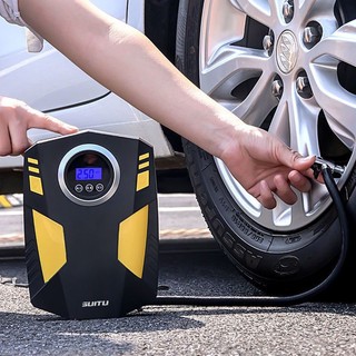 Bơm Lốp Ô Tô Điện Tử Tự Ngắt SUITU ST-5002 Có Đèn Chiếu Cực Sáng, Kèm Hộp Dụng Cụ Vá Đa Năng CarZone