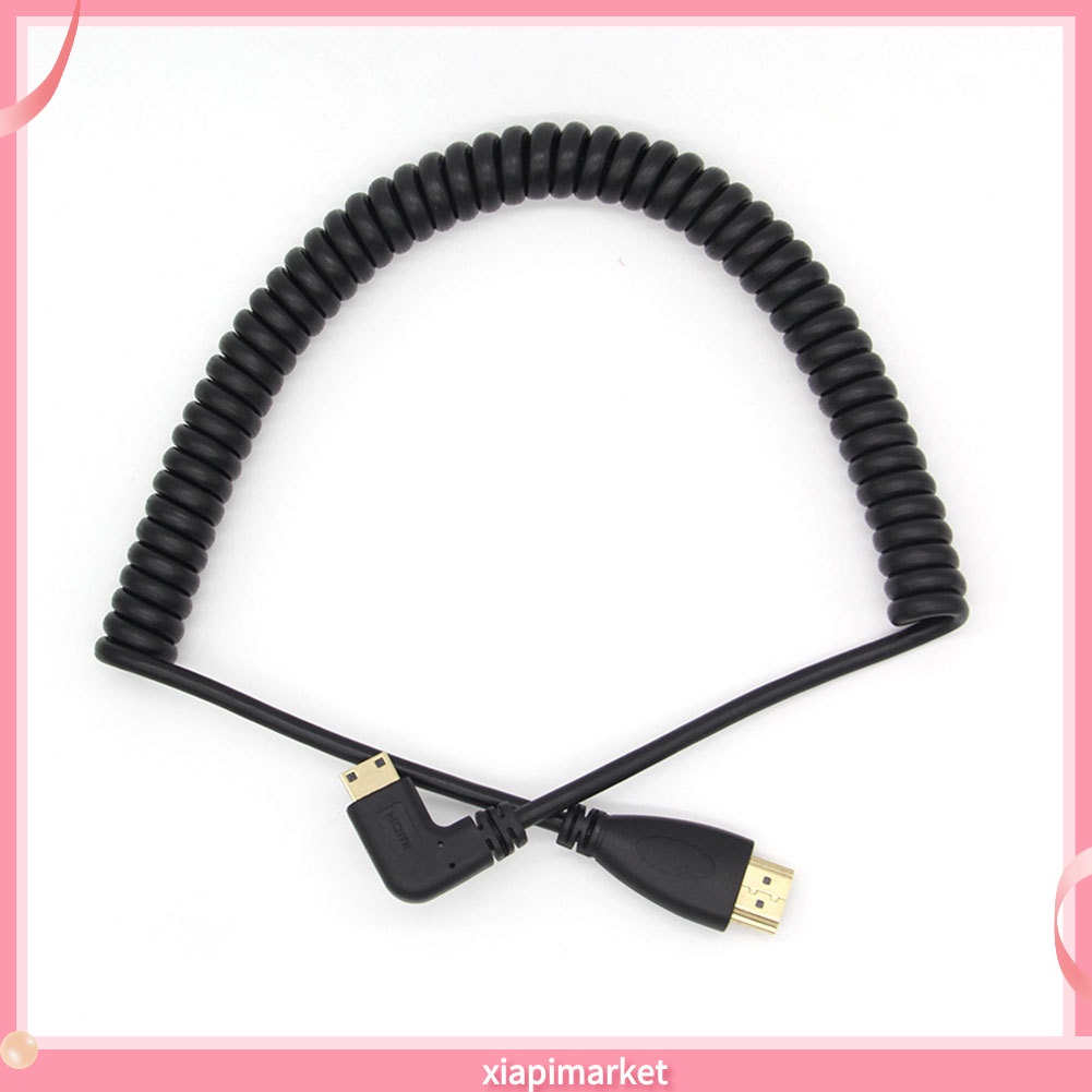 Cáp chuyển đổi Mini HDMI sang HDMI bẻ góc 90 độ cho SLR PC