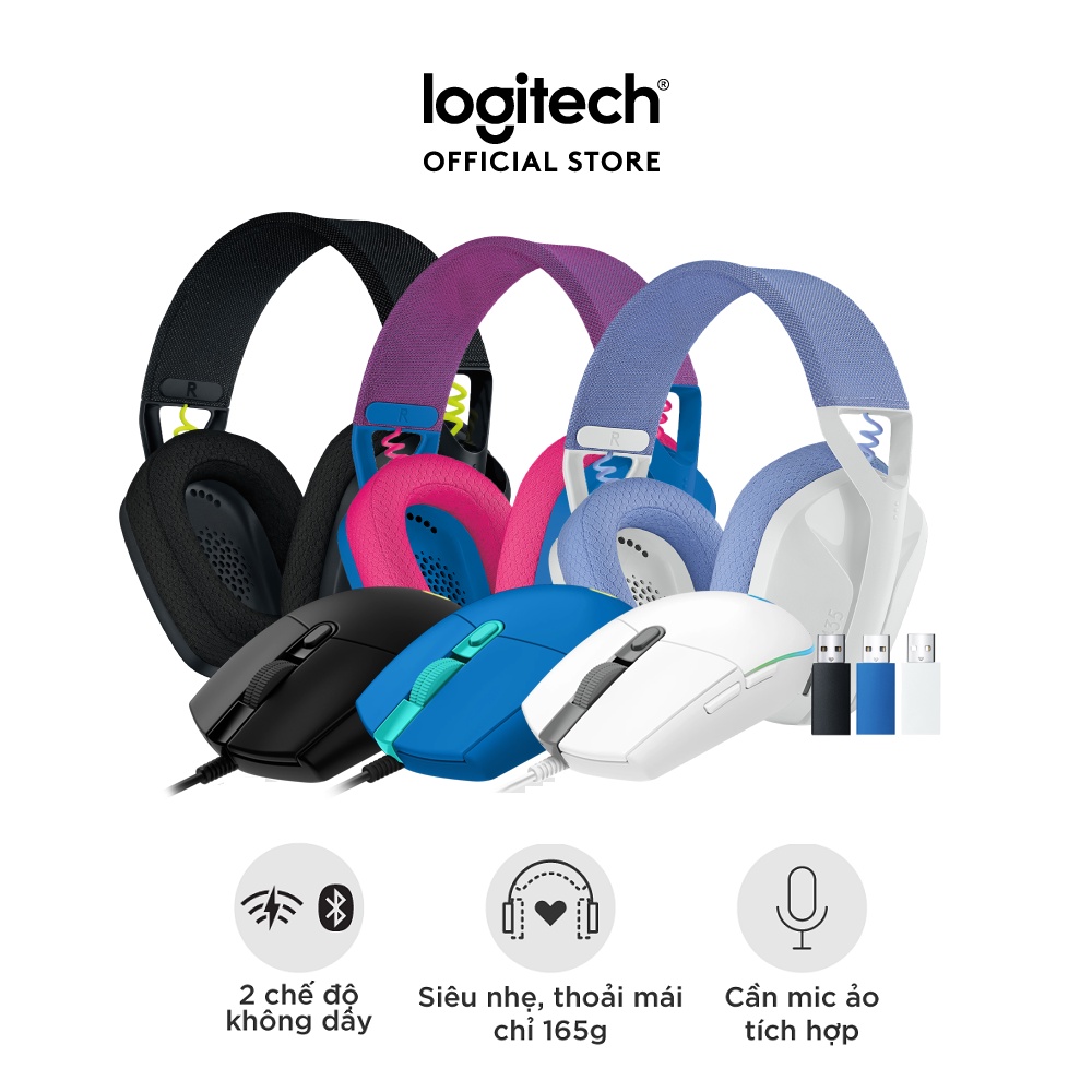 Combo Tai nghe game Logitech G435 và Chuột game Logitech G203