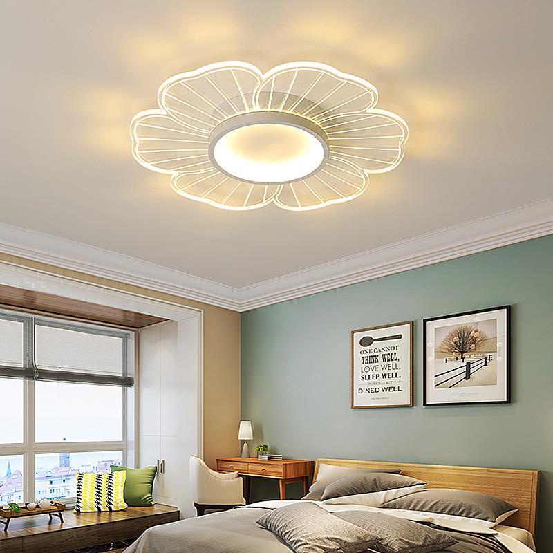Đèn trần hoa, Đèn chùm Led mờ 3 màu Acrylic hiện đại, Phòng ngủ Nghiên cứu Phòng khách Trang trí phòng ăn Trung tâm nhà Đèn khí quyển thẩm mỹ