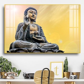Tranh Treo Tường Phật Giáo - Đức Phật Và Bầu Trời - Tranh Treo Phòng Thờ Laminate Tráng Gương