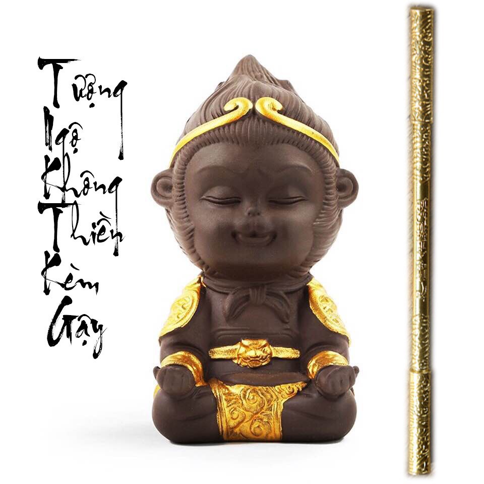 Tượng Tôn Ngộ Không Thiền Bằng Gốm