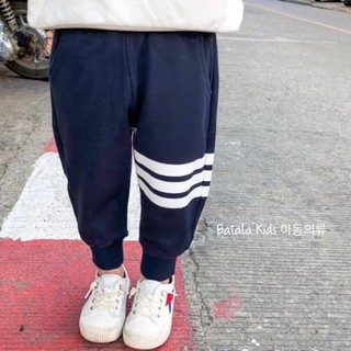 Quần jogger bé trai bé gái Batala kids, quần nỉ bông SỌC NGANG siêu ấm cho bé từ 10-28kg