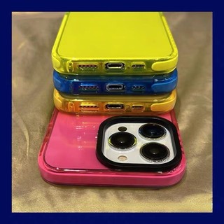 Ốp điện thoại bảo vệ trong suốt màu huỳnh quang thời trang cho iPhone 17 Pro Max 16 15 14 13 12 11 Vỏ mềm bảo vệ chống sốc
