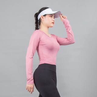 Áo thể thao Gladimax Croptop Dài Tay chất thun co giãn mặc tập gym, yoga , aerobic... (C12)