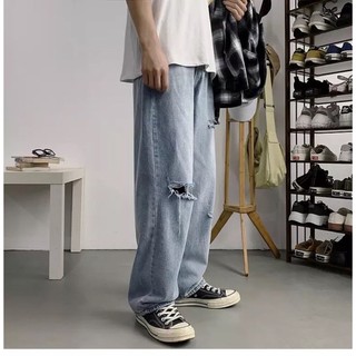 Quần Jeans Ống Rộng Dáng Suông,Thời Trang  Unisex,Quần Bò Baggy From Rộng Nam Nữ, -QJR022-Chất Vải Jeans Dầy Dặn