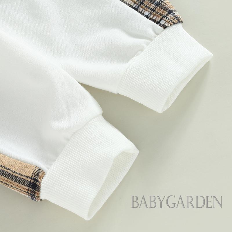 Set Đồ 2 Món Gồm Áo Thun Tay Dài In Họa Tiết Bia Và Quần Dài Họa Tiết Caro Cho Bé 0-24 Tháng Tuổi