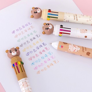 Bút Gel Bi Bấm Nhiều Màu Cute Hình Gấu Văn Phòng Phẩm Dễ Thương VPB15