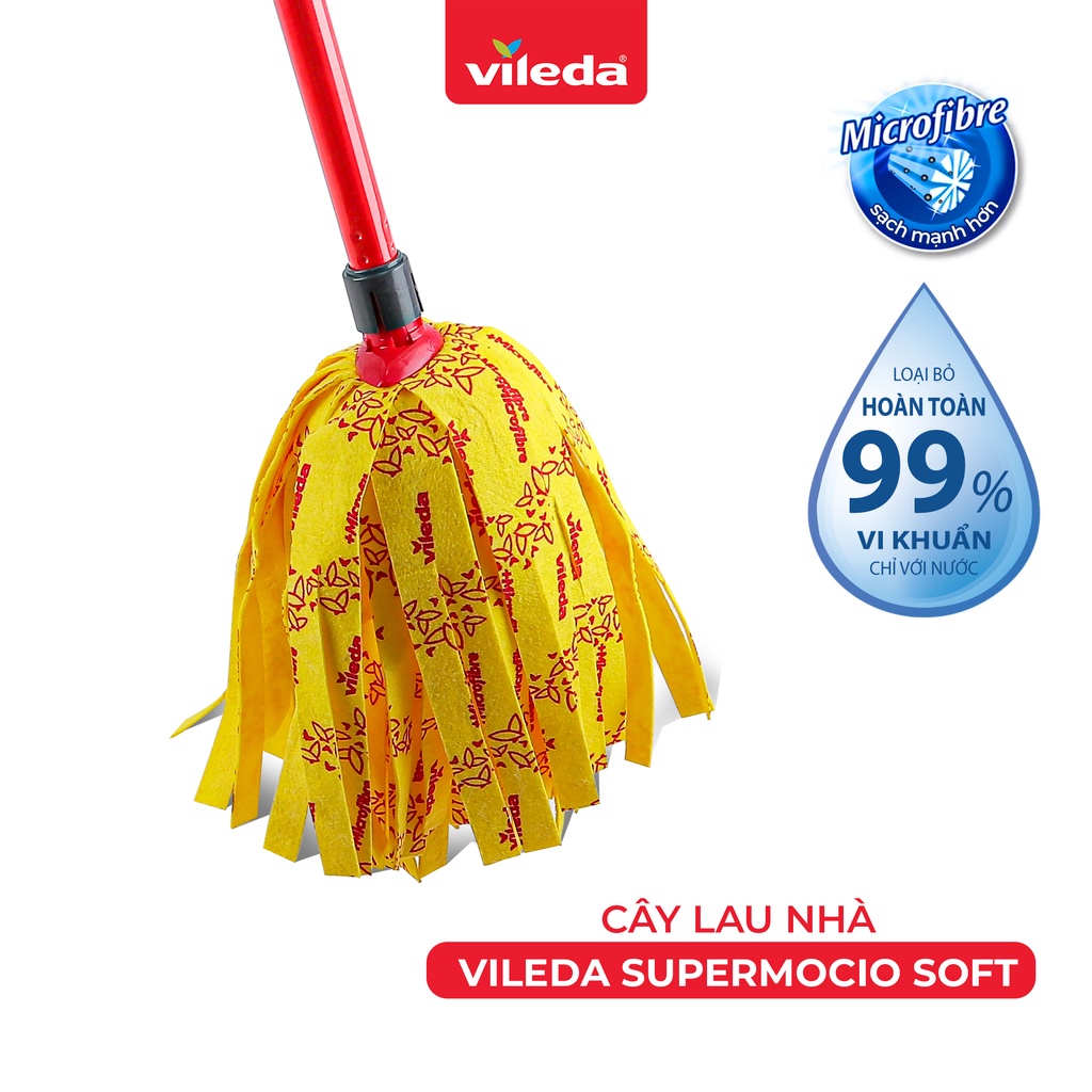 Ảnh Cây lau nhà VILEDA Supermocio Soft vải sợi siêu nhỏ, siêu thấm dùng cho sàn gỗ - chính hãng Vileda 2