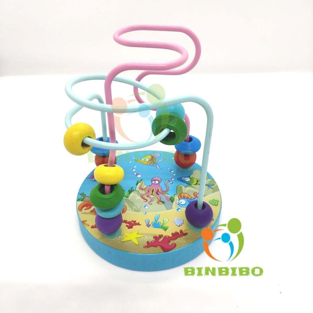 Đồ chơi luồn hạt gỗ mini cho bé luyện khéo tay kiên nhẫn giúp phát triển trí tuệ - Binbibo