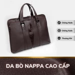Cặp Văn Phòng - Cặp Da Công Sở Cao Cấp J.M.D ,Chất liệu Da Bò Thật ,Đựng Laptop 14inh,Chống nước,Vệ sinh dễ dàng- 𝑰𝑩𝑨𝑮 — ảnh 4