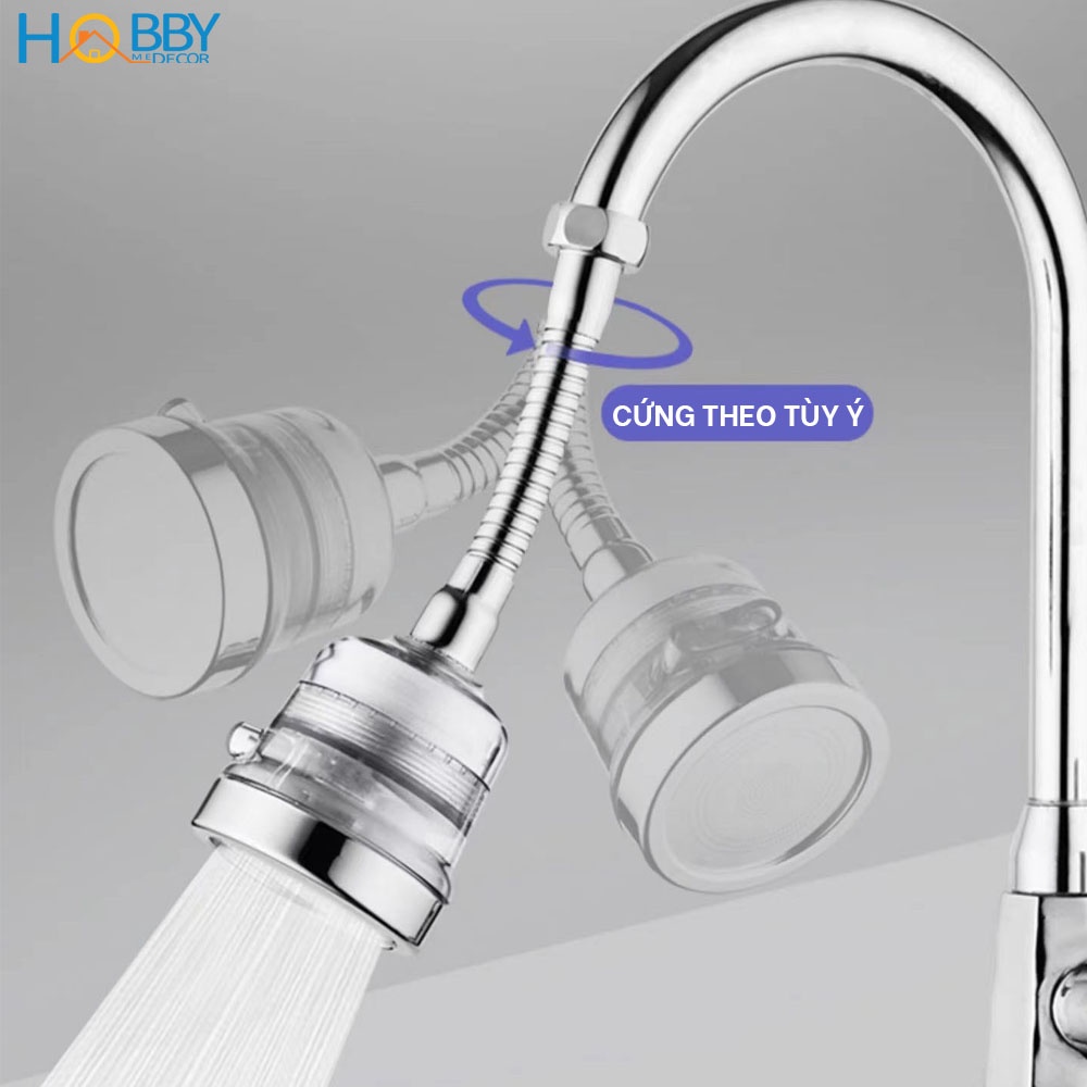 Bộ đầu nối vòi rửa chén tăng áp thân cứng có lọc Hobby Home Decor VSTA4