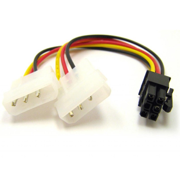 Dây nguồn VGA 6 pin, dây chuyển 2 đầu ATA IDE sang 1 đầu 6 pin Vga ...